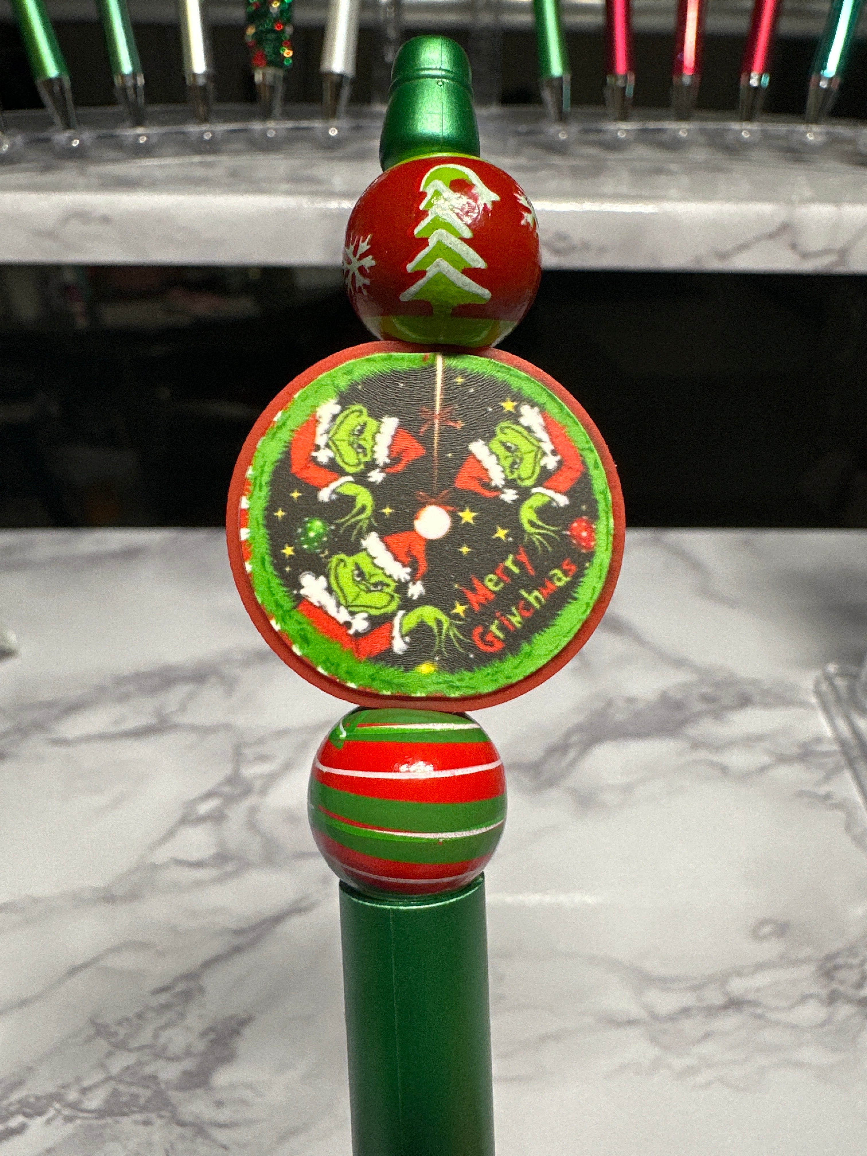 Grinch Christmas Bead’d Pen