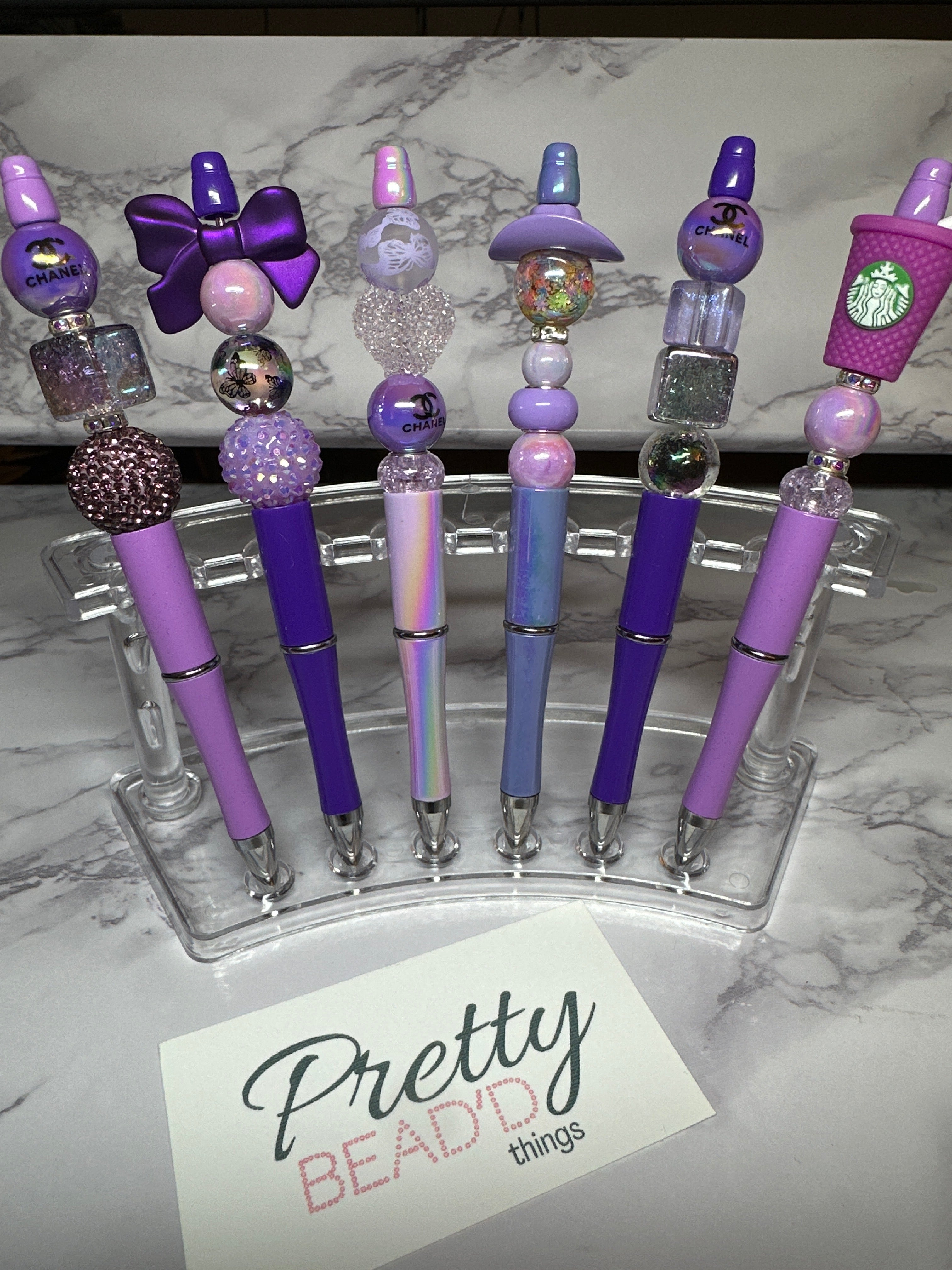 Purple Bead’d Pen