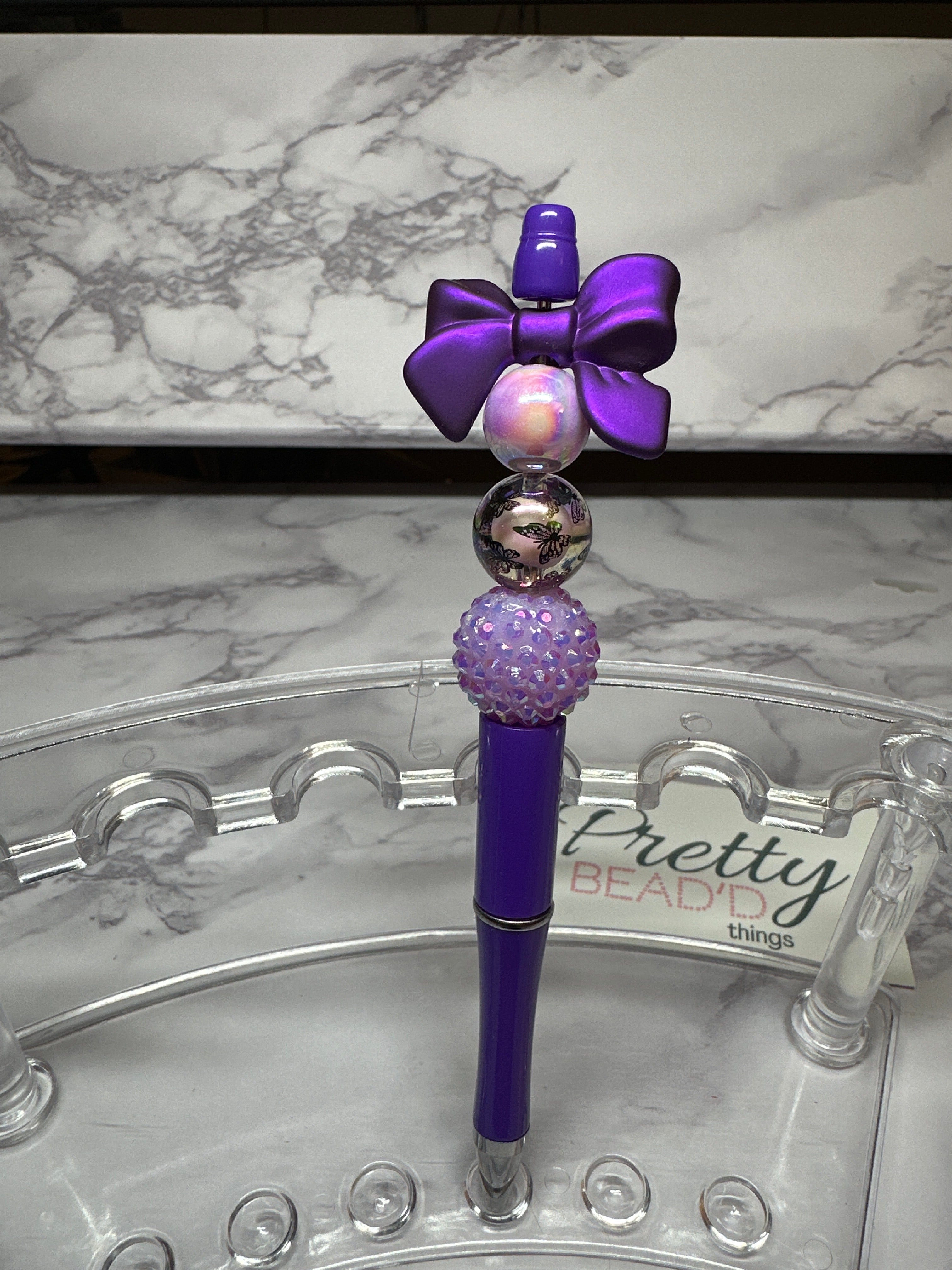 Purple Bead’d Pen