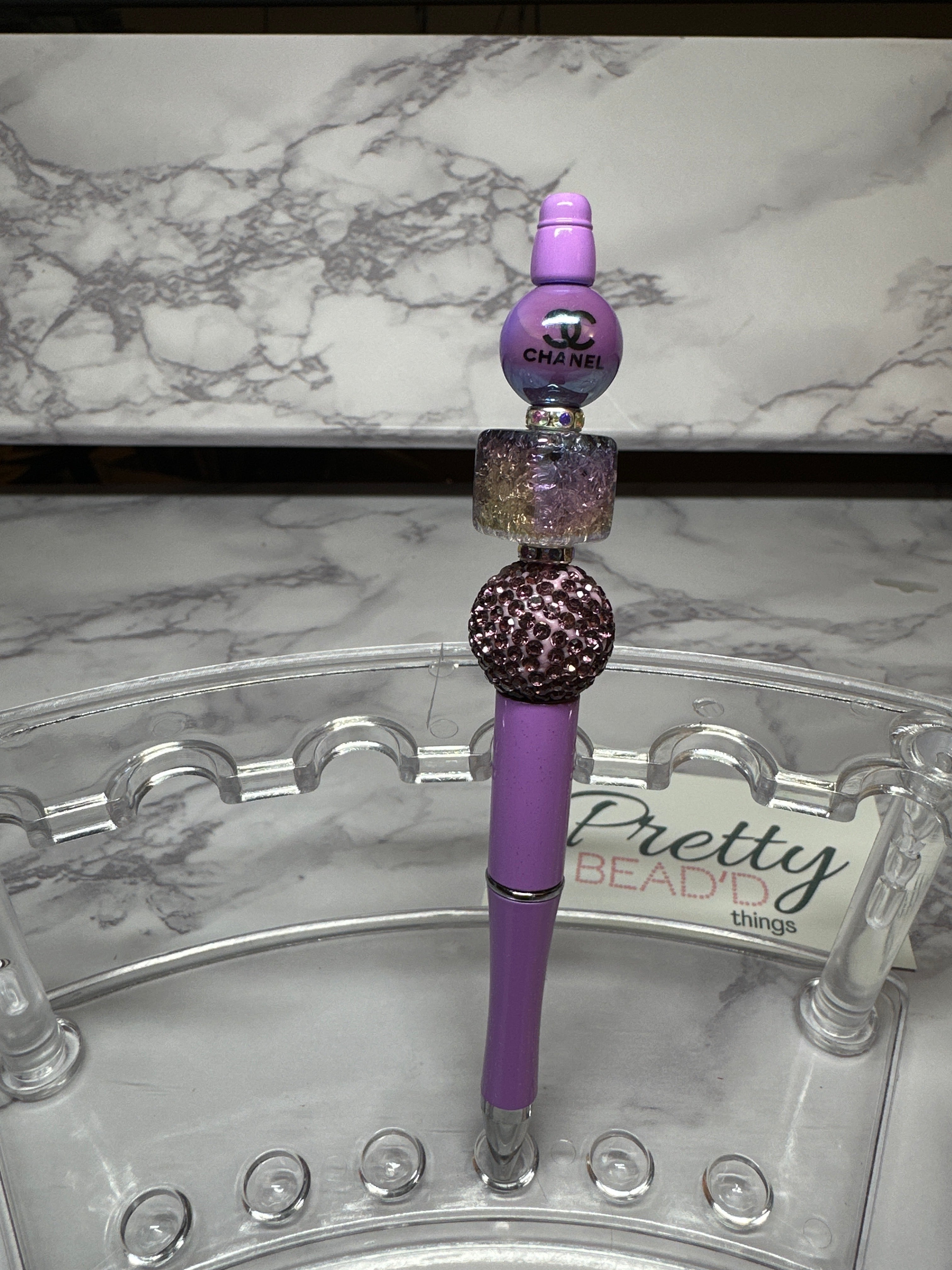 Purple Bead’d Pen