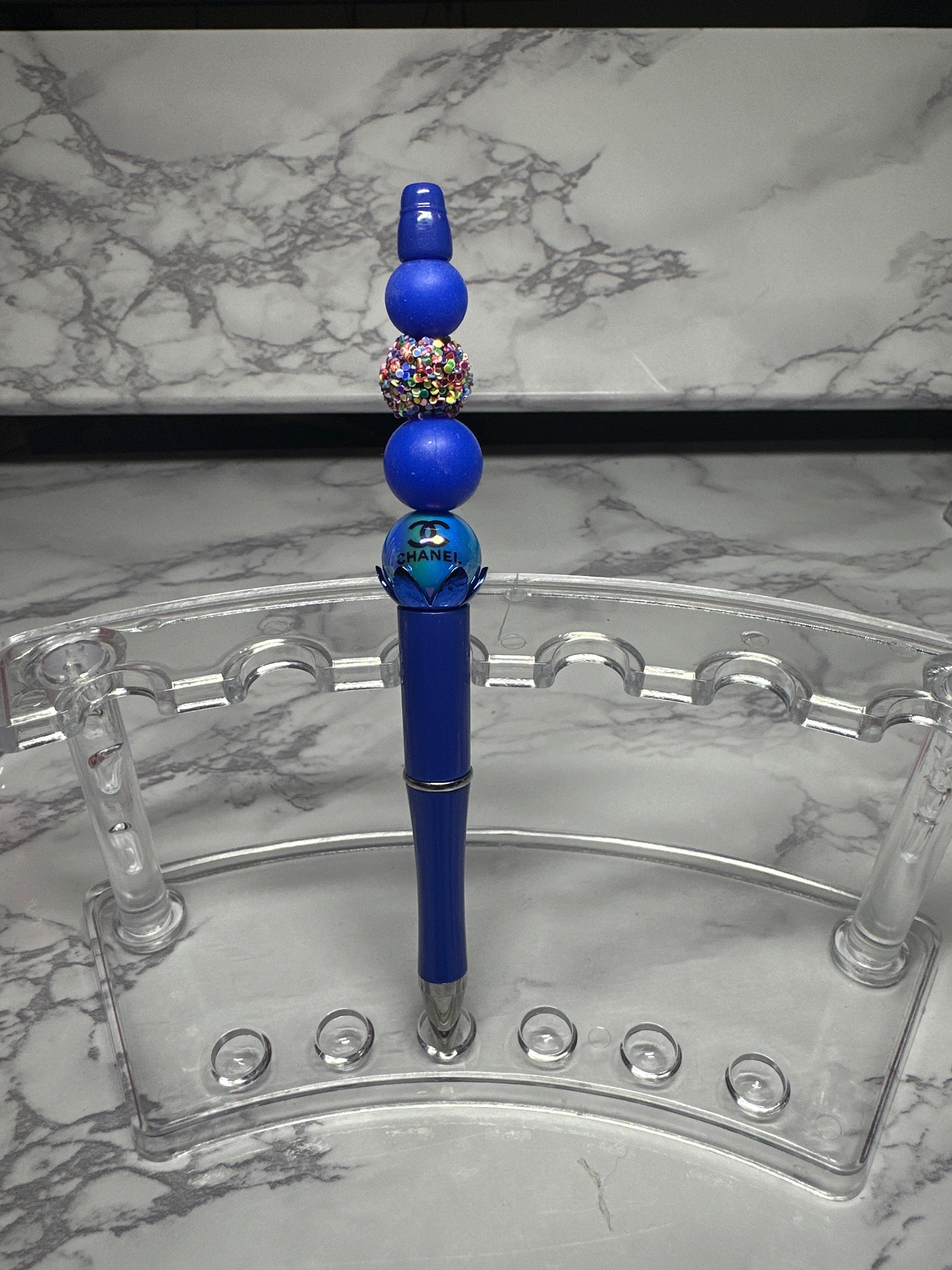 Blue Bead’d Pen