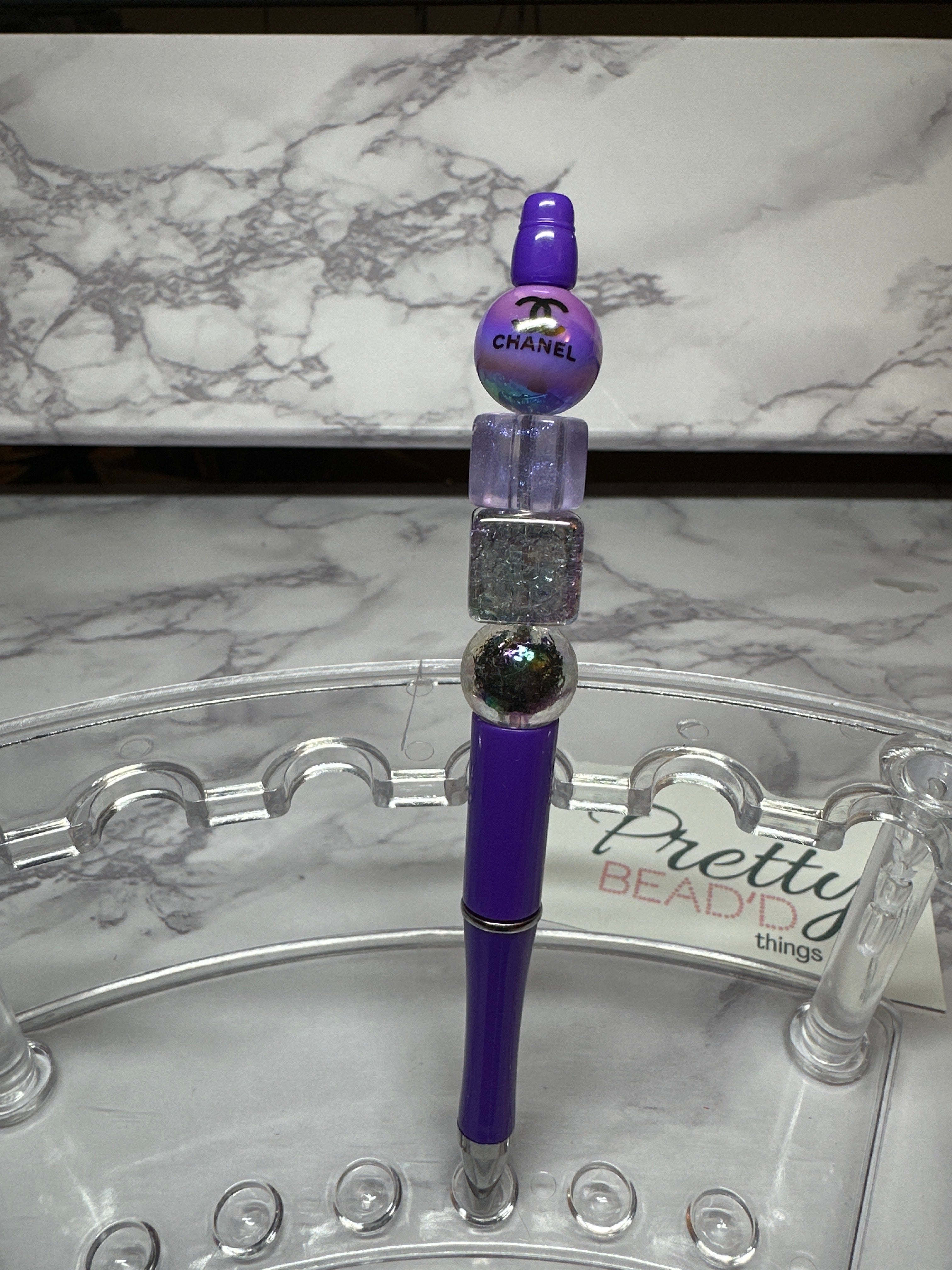 Purple Bead’d Pen