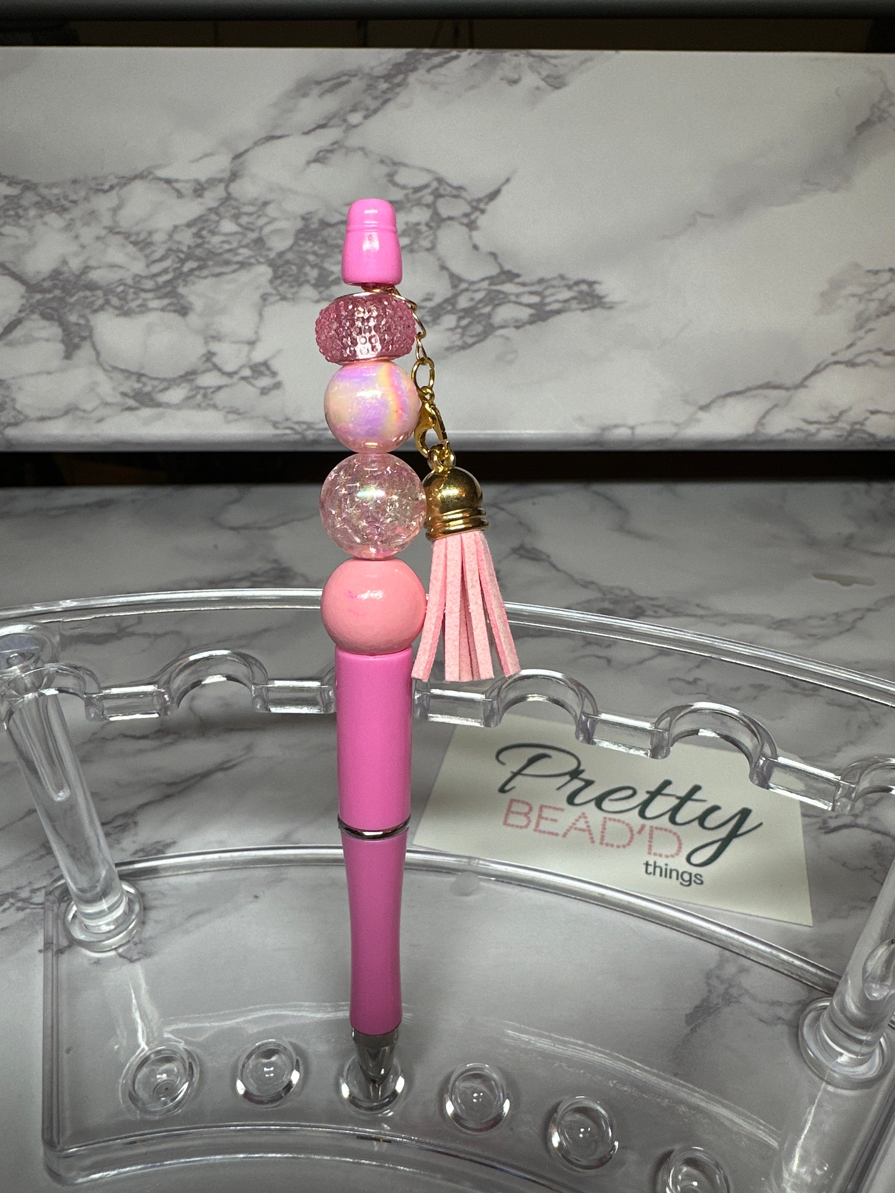 Pink Bead’d Pen
