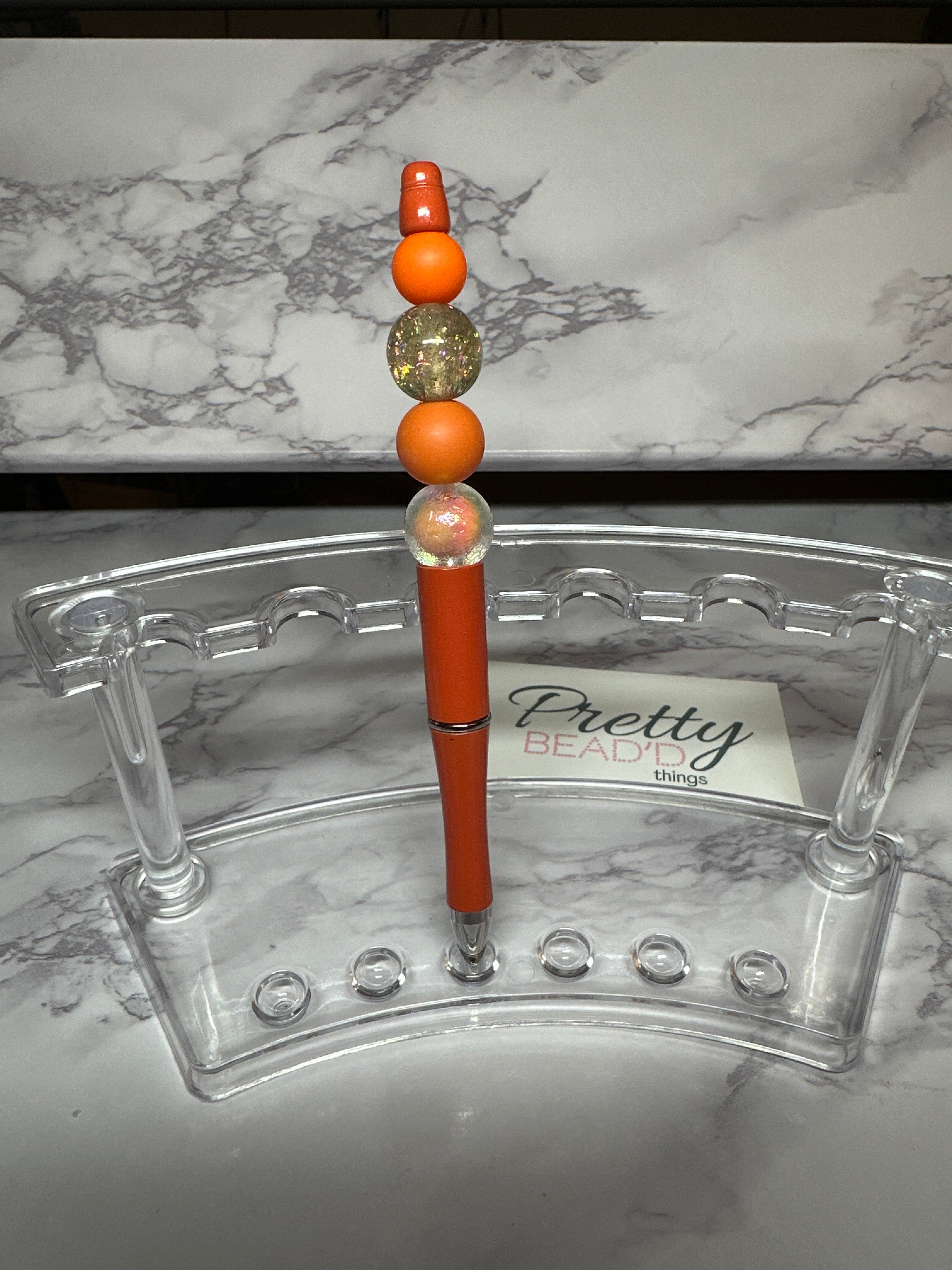 Orange Bead’d Pen