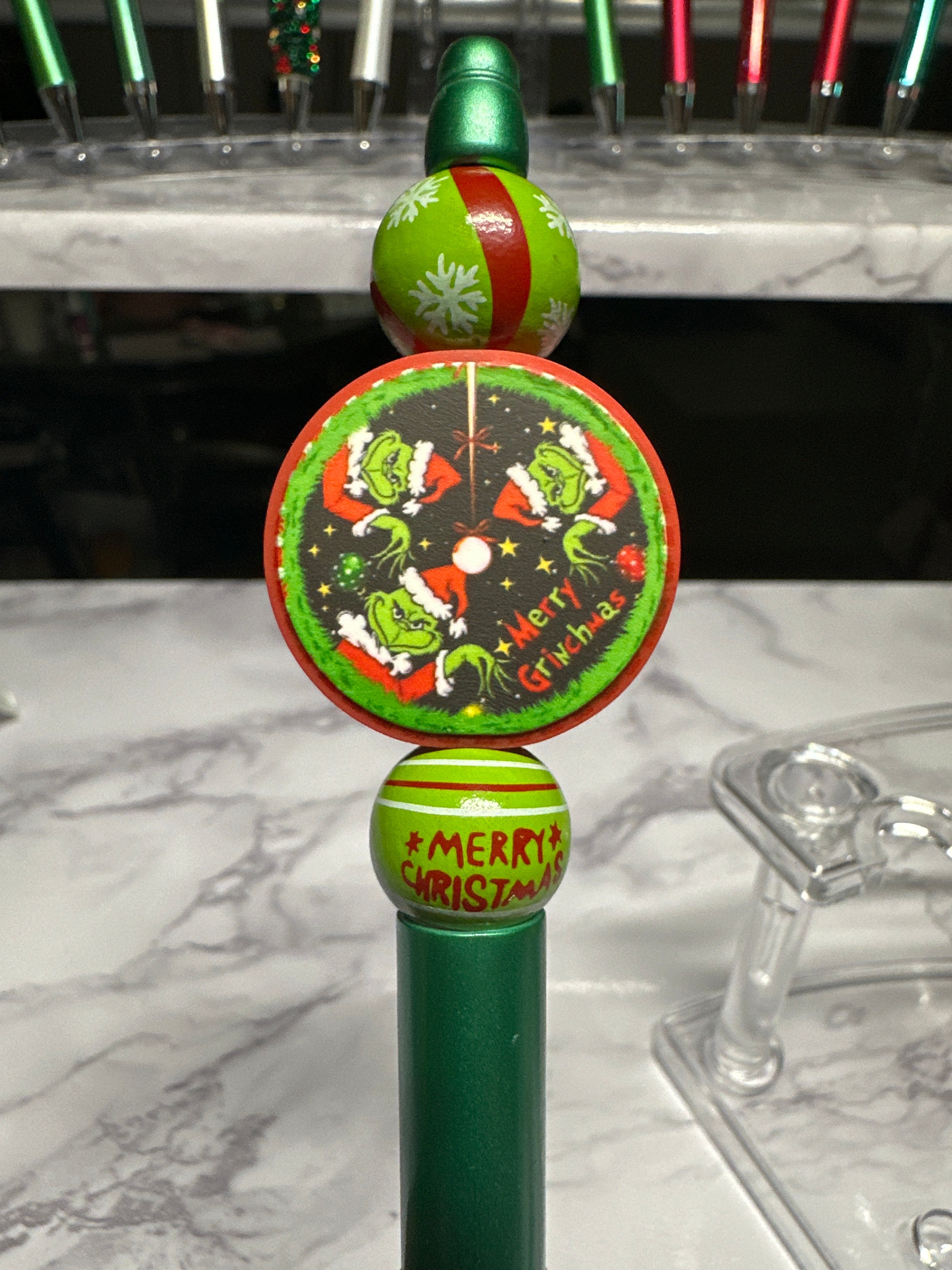 Grinch Christmas Bead’d Pen