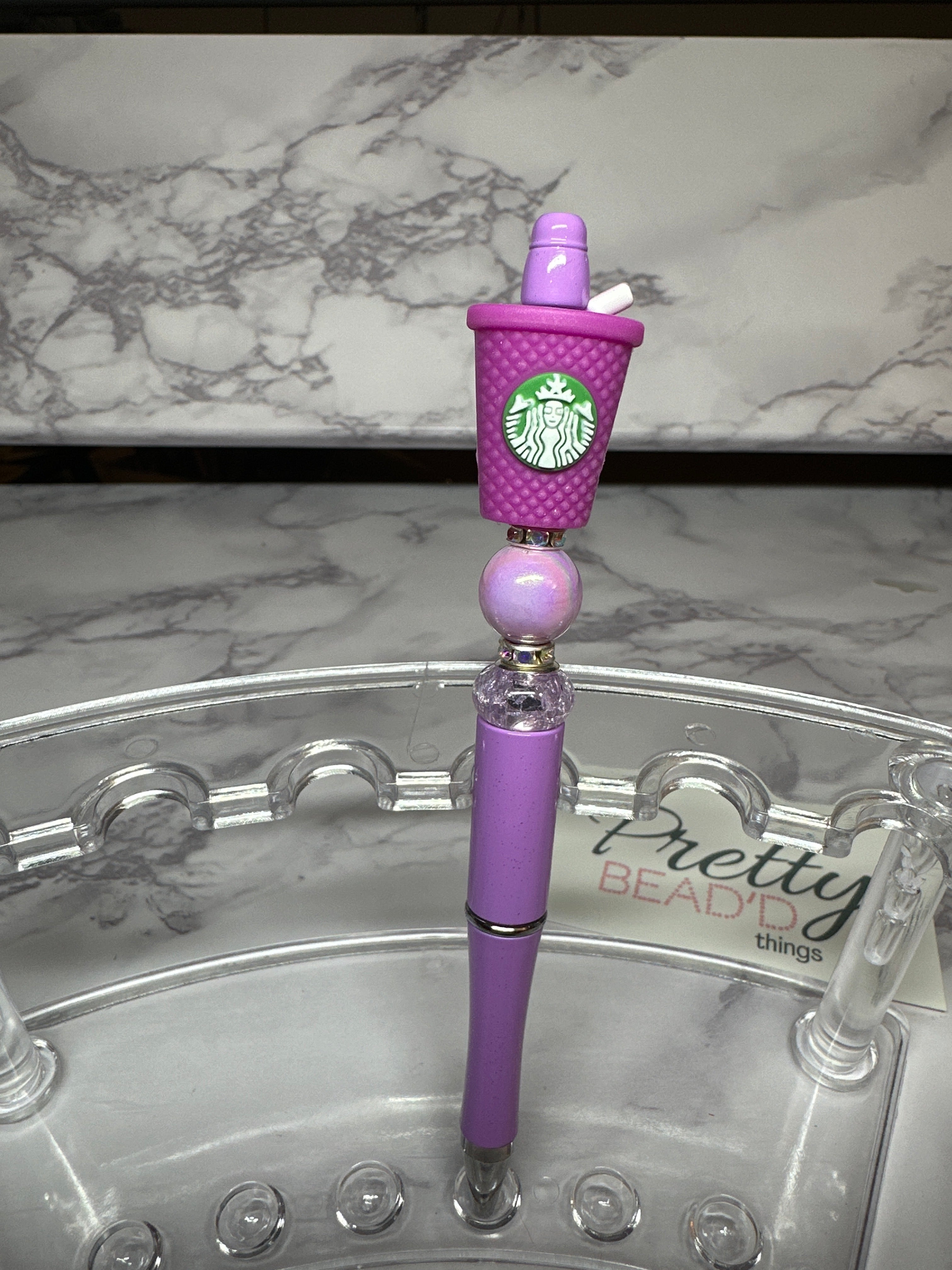 Purple Bead’d Pen